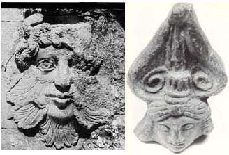 Arabic sculptures of Lord Shiva who was called Suwa & Ruda and Al-Uzza (Goddess Durga)